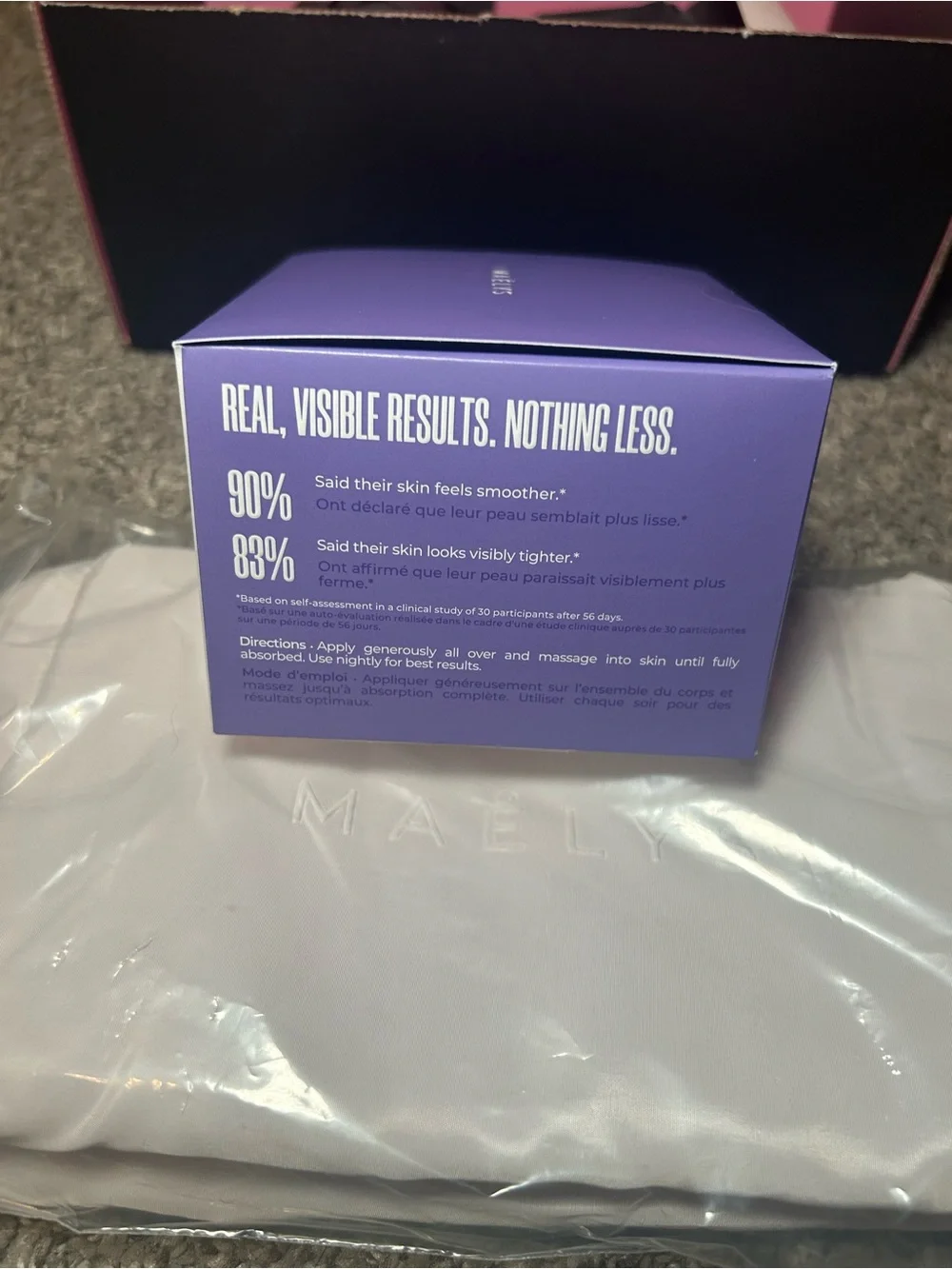 NEW! MAELYS Get-Dreamy Overnight Toning Body Whip - Purple & White Box